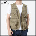 FUGUINIAO Men's Vest Jacket Multi-pocket Photographer Mesh Outdoor Tactical Outfit for Fishing. 