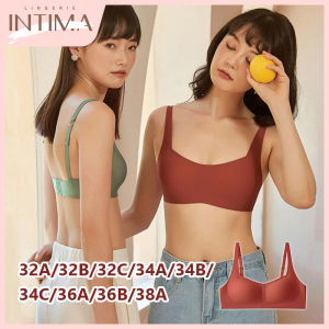 INTIMA Square Collar Seamless Bra for Women Wireless Jelly Underwear with Removable Pads Comfortable Anti-sagging Push Up Bralette Plain Color Ladies Lingerie