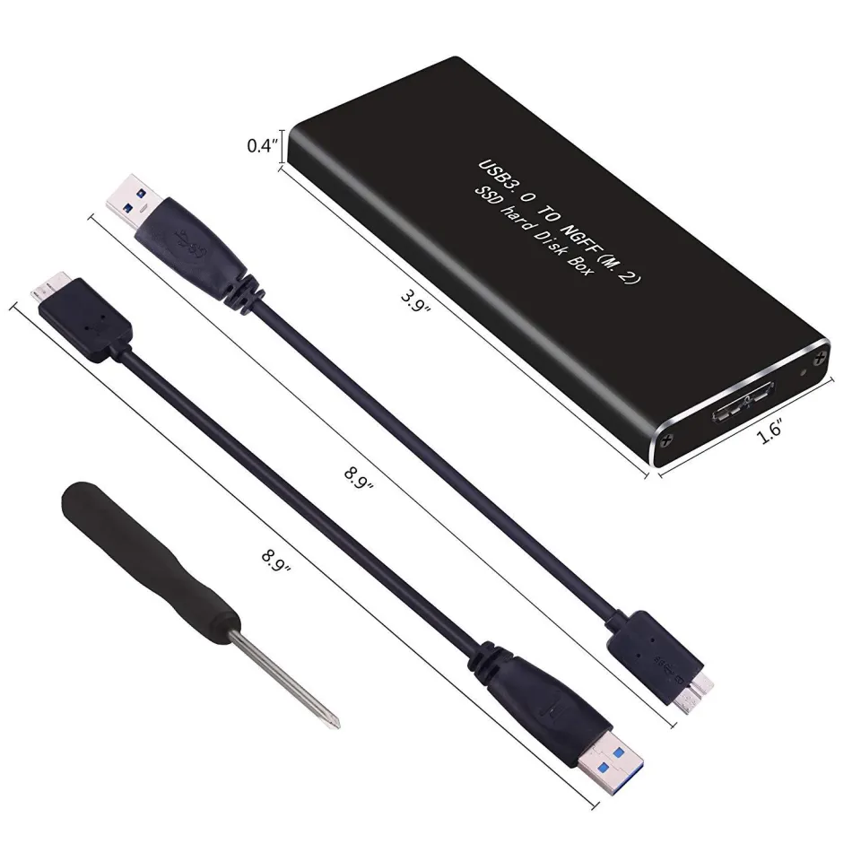 M.2 to USBエンクロージャ、ポータブルM.2 SSDリーダー、M2 SSDアダプタ（ケース付）、M.2 SATA SSDベースBキー