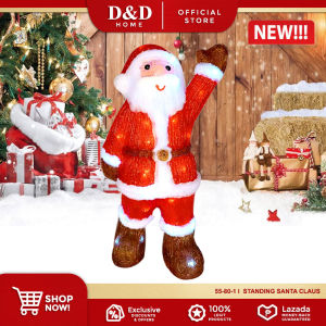 D&D Home l 54CM Santa Claus Standing  with Musical LED Light Christmas  Festive  Decoration l 55-80-1