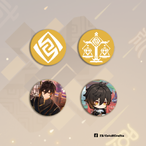 Genshin Impact ZHONGLI Round Button Badges (GLOSSY 32mm/58mm Round Badges)
