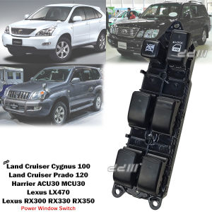 [READY STOCK] Toyota Harrier ACU30 MCU30 Power Window Switch Main Switch Control Landcruiser Cygnus UZJ100 Prado 120