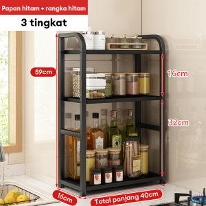 Rak dapur Rak bumbu Rak penyimpanan bumbu meja rumah tangga Rak penyimpanan minyak garam saus dan cuka multifungsi