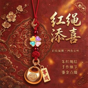 已开光 招财钥匙扣 手机链 礼物 Fortune-Taking Keychain Mobile Phone Chain Gift 国潮钥匙扣吉祥绳结鎏金点缀事成吊牌胖福手机链挂饰生日贺礼优选