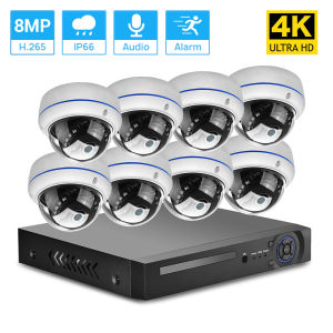 Hamrol 8CH 4K Ultra HD Security Camera System H.265 POE NVR Kit CCTV Indoor Outdoor Metal Dome Video Surveillance IP Camera Set