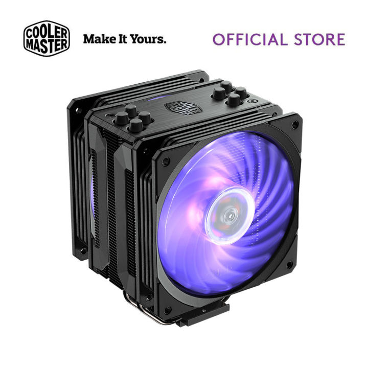 Cooler Master CPU Fan Hyper 212 RGB Black Edition, 4 Direct Contact Heatpipes, CPU Cooler With