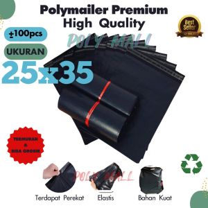 Plastik POLYMAILER ukuran 25X35 Packingan Online Shop POLYMAILER isi 100(PACK) Lembar Hitam