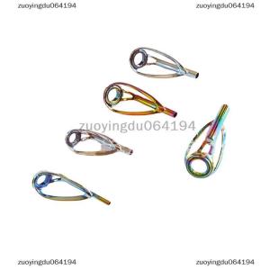 zuoyingdu064194 1ชิ้นแหวนนำปลายด้านบนสีเงิน สีรุ้งปราศจากการพันกันสำหรับอุปกรณ์ตกปลาคันเบ็ดหมุน