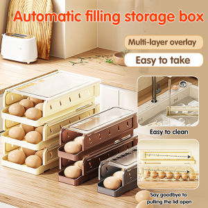 Slide Egg Storage Box Refrigerator Side Door Storage Box Egg Rolling Food Grade Egg Holder Tray Automatic Egg Rolling