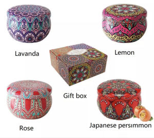 [SG STOCK] 4Pcs /Set Present Set Dry Flower Scented Candles Household Living Room Smoked Bedroom Candle Gift Box Set