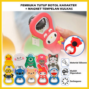 Alat Pembuka Tutup Botol Magnet Karakter / Tools Bottle Opener / Hiasan Tempel Kulkas Motif Unik Lucu / Alat Bantu Pembuka Minuman Wine Kecap Sirup Peralatan Dapur Praktis Serbaguna Untuk Hadiah Souvenir Pernikahan - GP Mall