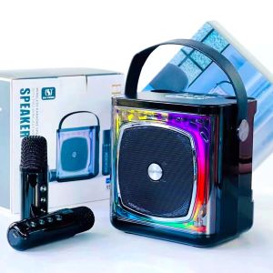 Wireless Bluetooth speaker karaoke speaker dual-microphone karaoke surround sound LED