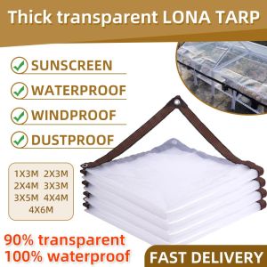 Transparent PE Plastic Film Rainproof Thickened Waterproof Premium Tarpaulin Garden & Balcony Cover