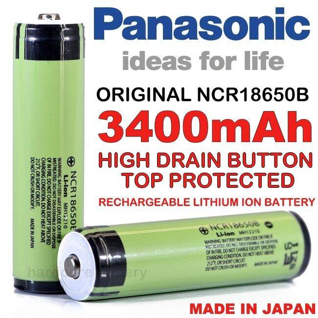 ORIGINAL PANASONIC NCR 18650 B 3400mAh Li Ion Lithium Ion 3.7V ...