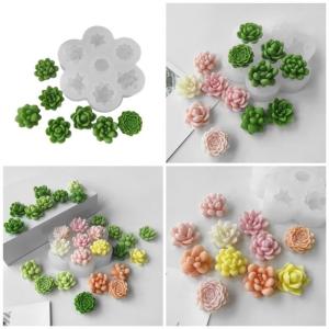 Versatile Succulent Decorations Mold Creative Silicone Mould for Succulent Plaster Crafting