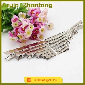 Aryio 50pcs Metal Alligator Hair Clips Bow Teethed Barrette Crocodile Clamp DIY Clip