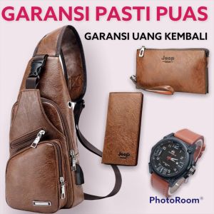 Tas Selempang Pria Slingbag Waistbag Distro Keren Tahan Air 4in1 USB Port