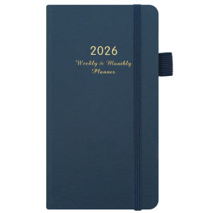 2026 Weekly Monthly Planner - Mini Pocket Sized English Academic Calendar Memo Section Bookmark Calendar January To December