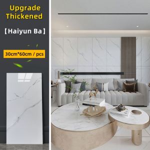 3D Imitation Marble Tile Tiling Wallpaper Bedroom Living Room Self Adhesive Wall Paper Decoration Waterproof Oil Proof Thickened Wear-resistant