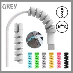 Universal Cable Protector Prevents Breakage Spiral Cord Winder Silicone USB Date Line Sleeve 电缆保护器螺旋绕线器