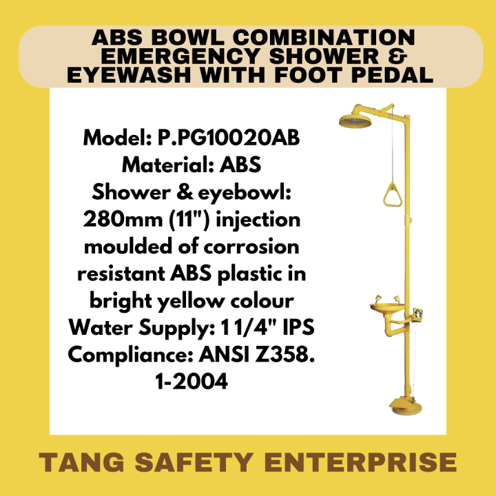 ABS BOWL COMBINATION EMERGENCY SHOWER & EYEWASH WITH FOOT PEDAL | Lazada