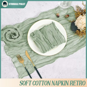 Reusable Gauze Napkin Party Supply Table Decoration Soft Cotton Napkin Retro Thin Placemats Wedding