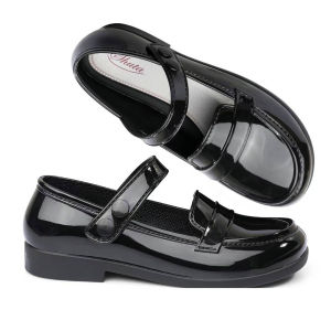 Girls School Shoes | Waterproof & Non-Slip | Low Heel 2cm | Shiny Round Toe | Sizes 25-34  #KidsDailyWear