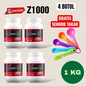 Pupuk Dasshu Z1000 Paket 4 Botol Kemasan 1kg Free Sendok Takar Pupuk Organik Akar Buah dan Bunga