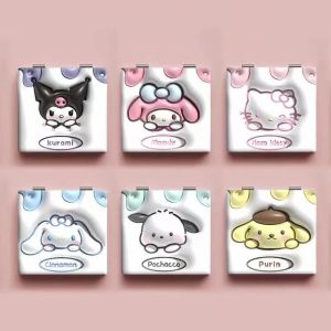BAIXL Kuromi Cinnamoroll My Melody Magnification Mirror Portable Dormitory Vanity Mirror Girls Gift Beauty Cosmetic Tool Compact Pocket Mirror Makeup Mirror Folding Mirror
