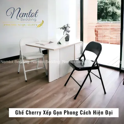 🌈LINK GIAO HỎA TỐC🌈 Ghế Xếp Cherry Đa Năng Sơn Tĩnh Điện Ghế Gấp Gọn Phong Cách Vintage Xuất Khẩu