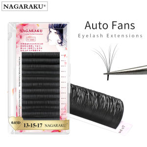 NAGARAKU auto fans lash Premade Russian Volume Fans 0.03mm Mixed Length Individual Mink Eyelash Extensions Easy to bloom lashes