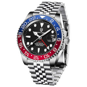 PAGANI DESIGN 40mm GMT Luxury Men Automatic Mechanical Wristwatch Stainless Steel Watch Top Brand Sapphire Glass Men Watches