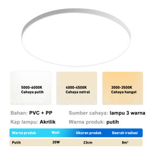 3Warna Lampu Led Plafon Rumah Ceiling 48W 36W 20W Lampu Kamar Downlight Minimalis Anti air dan hemat energi