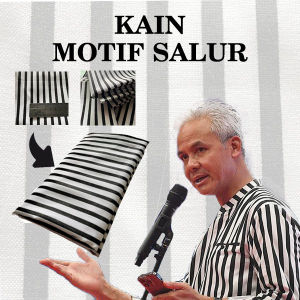 KAIN METERAN Kain Motif Salur Hitam Putih Salur  Pak Ganjar Katunpoli / Polinosix/ Salur motif/ kain Eceran