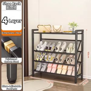 4/5 Layer Shoe Rack Thickened Shoe Storage Rack Organizer Mesh Shoe Srorage Rack Multi Function Storage Rack for Home Dormitory Entrance Save Space