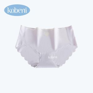 KOBENI กางเกงในผู้หญิง กางเกงในไร้ขอบ เอวต่ำ ลายหัวใจ ผ้าเรียบนุ่มลื่น ยืดหยุ่นดีมาก ผ้าเย็น Ice Silk