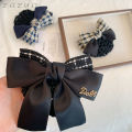 Fashion Ribbon Plaid Hairgrips Crochet Bun Net Nurse's Bow Spring Clips Office Lady Bow Tie Hair Accessories. 