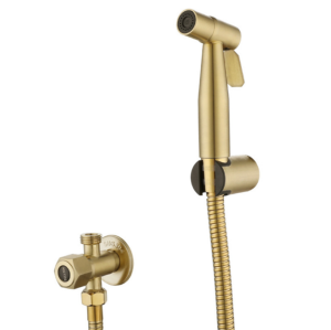 Bidet Faucet Hand Protable Toilet Bidet Sprayer Stainless Steel Toilet Bidet faucet With Dual Water outlet Gold Brushed Bathroom Shower Head Self Cleaning