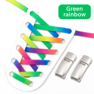 New Colorful Shoelaces Magnetic Metal Lock Elastic Shoe Laces For Sneakers Convenient No Tie Shoes Lace Accessories 1 Pair