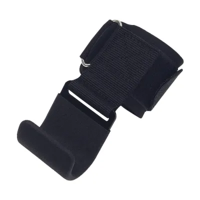 Reinforced Metal Hook Strap - Strength Grip Assist Wrist Wrap Support for Pull-Ups Dumbbell Unisex Calisthenics Training - Non-Slip Wrist Grips for Heavy-Duty Weightlifting Barbell Chin-Up Bar