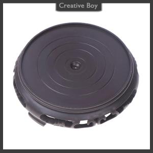 [Creative] Deep Brown Carving Wooden Look Plastic Base Tray Flowerpot Holder Round Square Multi-Functional Teapot Vase Fish Tank Base