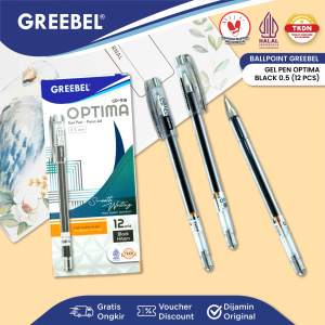 GREEBEL Pulpen Gel / Optima 0.5 GP-515 (12PCS/SET) / Ballpoint Bolpen Bolpoin Pena Gel