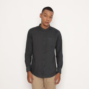 RBJ Kemeja Polos Koko Krah Shanghai Regular Fit Lengan Panjang Pria