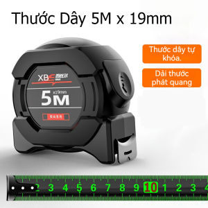Thước Cuộn Thép 5m 10m Bản 19mm 25mm Thước Dây Rút Gọn Có Khóa Đo Dùng Cho Gia Đình Công Trình