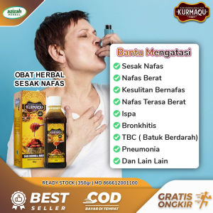 Obat Sesak Nafas Asma Sesek Napas Terasa Berat Mengi ISPA Kesulitan Bernafas Pneumonia Bronkhitis TBC Batuk Berdarah Herbal KurmaQU dan Madu Asli 100% Berkhasiat