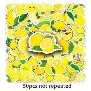 50PCS Fruit Lemon Cartoon Sticker Waterproof Removable Phone Luggage Laptop Sealing Sticker