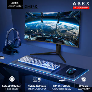 ABEX DM34C | All In One Gaming PC | 34" UltraWide Curved Display | Intel i3 | RTX 4060 | 64GB RAM | 1TB | SG Local Brand