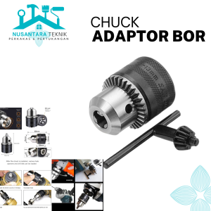 Adaptor Chuck Mesin Bor Tangan Multifungsi 10mm untuk Keramik/Granit - Warna Hitam