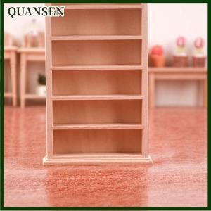 QUANSEN 1:12 Dollhouse Miniature Bookshelf Bookcase Model Storage Cabinet Locker Ornament Furniture Decor Toy