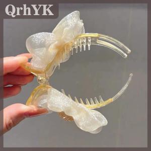 QrhYK กิ๊บติดผมรูปดอกทานตะวันประดับพลอยเทียมสำหรับผู้หญิงกิ๊บหนีบผมทรงหางม้าสวยงามกิ๊บหนีบผมทรงปูเครื่องประดับผมของผู้หญิง